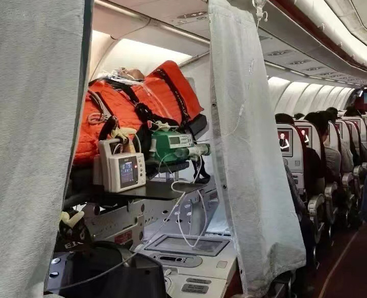 黑山县跨国医疗包机、航空担架